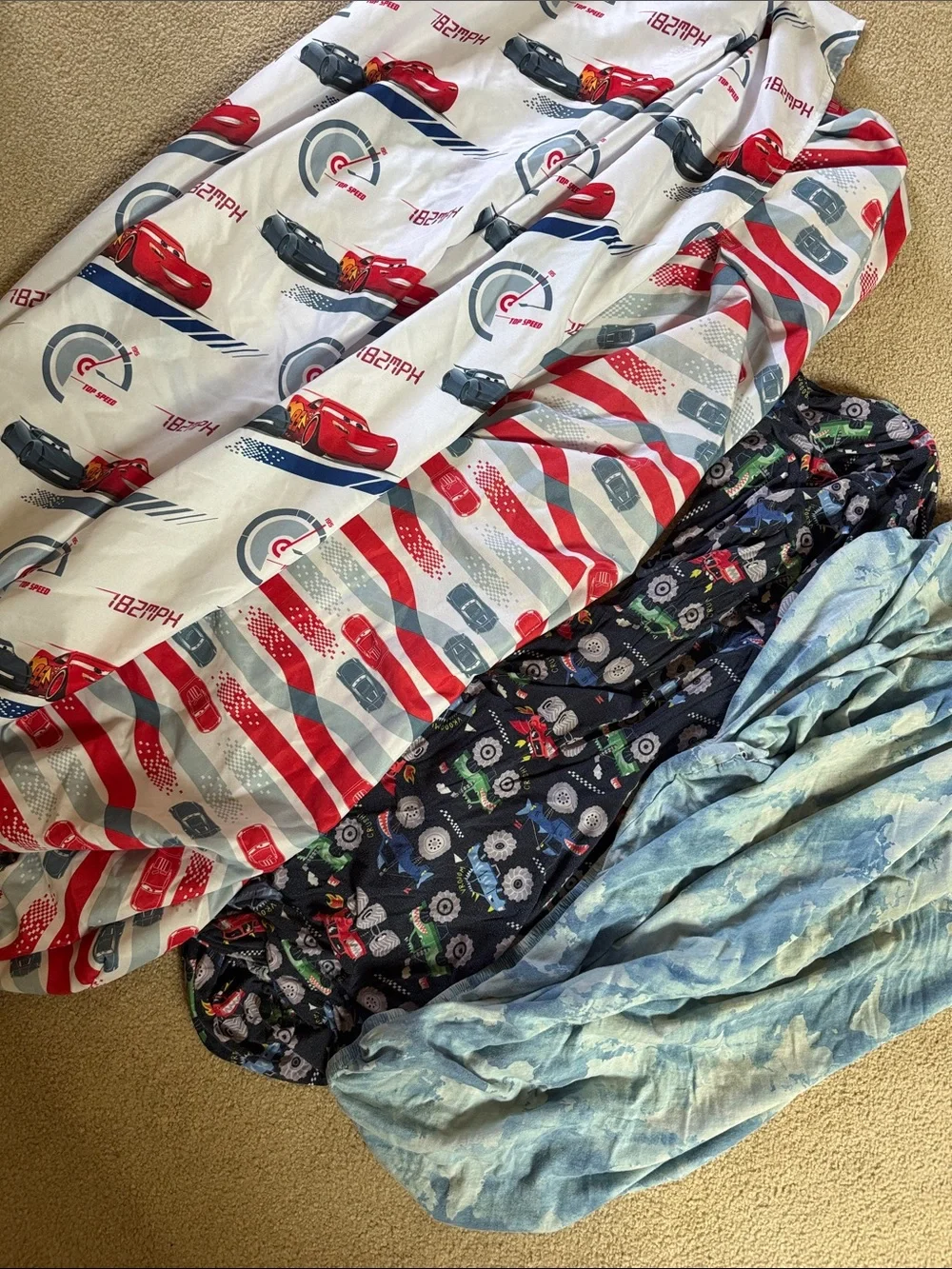 Disney Cars & Race Stripe Crib Sheets